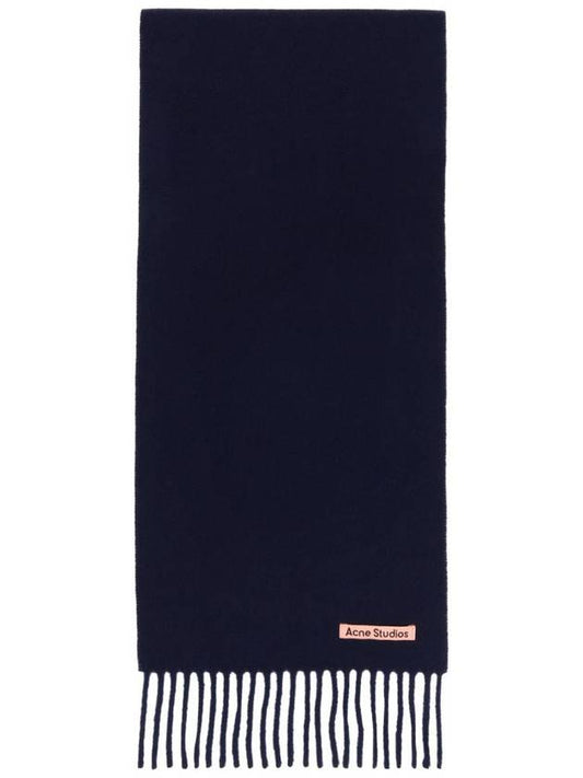 Wool Fringe Muffler Navy Blue - ACNE STUDIOS - BALAAN 2