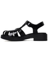 Brushed Leather Fisherman Sandals Black - PRADA - BALAAN.