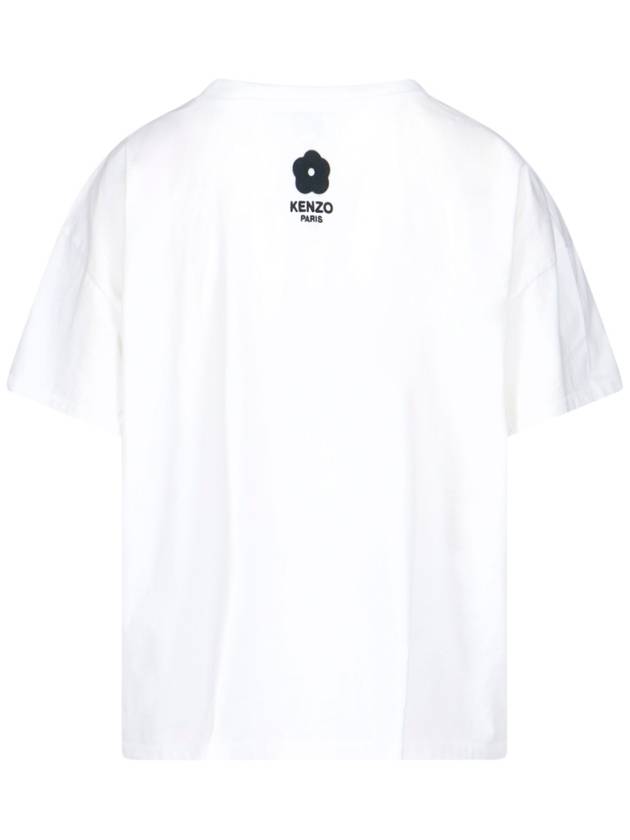 Elephant Cotton Short Sleeve T-Shirt White - KENZO - BALAAN 4