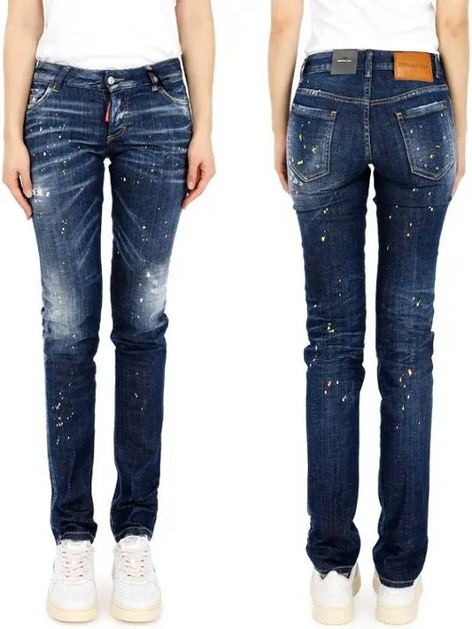 Jennifer Destroy Straight Jeans Navy - DSQUARED2 - BALAAN 2