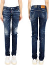 Jennifer Destroy Straight Jeans Navy - DSQUARED2 - BALAAN 3