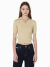 Jeans Sensual Lip Baby Fit Polo Shirt Pale Khaki - CALVIN KLEIN - BALAAN 2