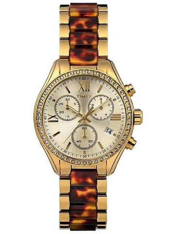 Timex Classic Chronograph Quartz Gold Dial Ladies Watch TW2V74800 - TIMEX - BALAAN 1