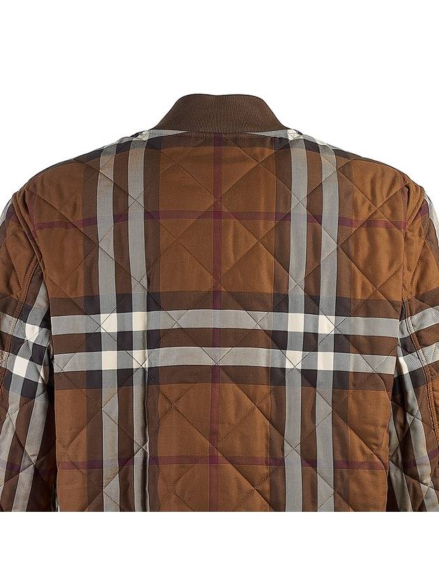 Check Stripe Quilted Bomber Jacket Brown - BURBERRY - BALAAN 6