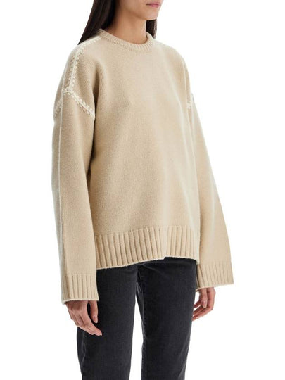 light beige wool and cashmere sweater with embroidery - TOTEME - BALAAN 2