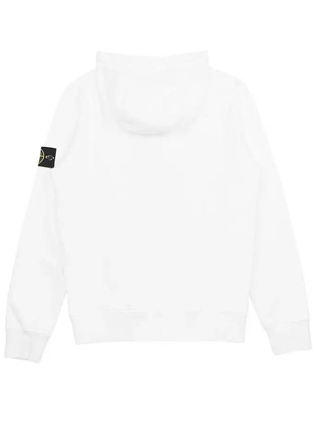 Wappen Patch Brushed Cotton Fleece Hoodie White - STONE ISLAND - BALAAN 4