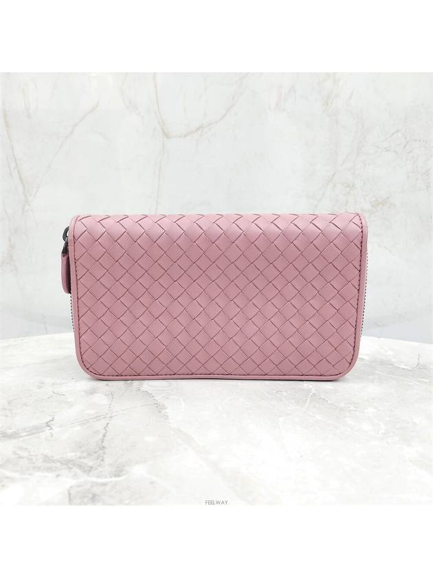 Lux You Pink Intrecciato Weaving Zipper Long Wallet - BOTTEGA VENETA - BALAAN 3