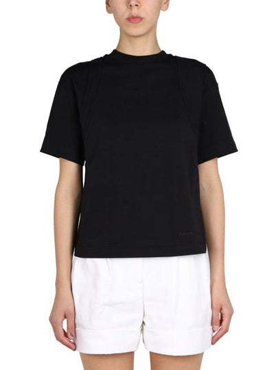 Women's Crew Neck Short Sleeve T-Shirt Black - ALEXANDER MCQUEEN - BALAAN 2