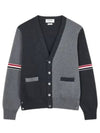 Funmix Cotton ArmBand V-Neck Cardigan Tonal Grey - THOM BROWNE - BALAAN 2