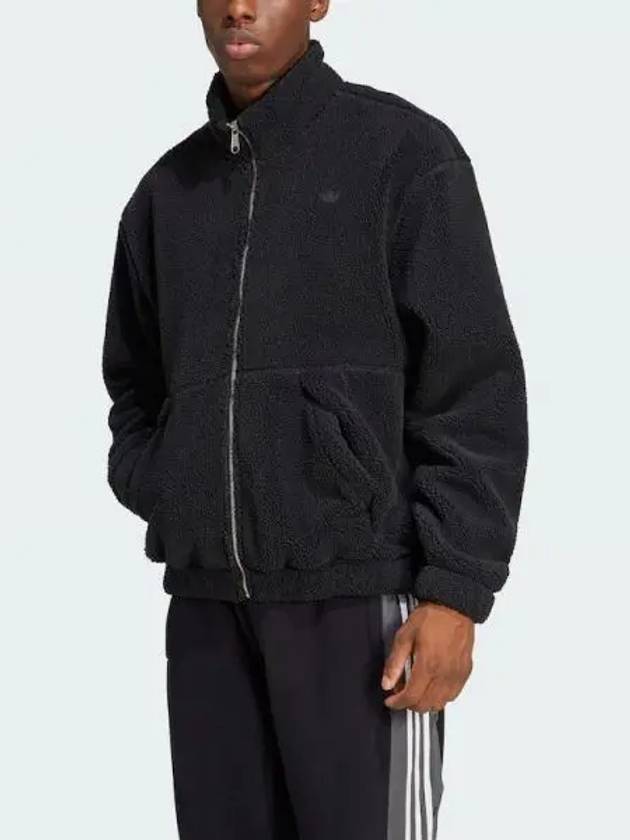 Premium Essentials Polar Fleece Zip Up Jacket Black - ADIDAS - BALAAN 2