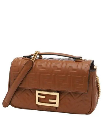 Baguette Chain Midi Nappa Leather Bag Women s Crossbody - FENDI - BALAAN 1