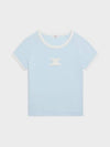 Short Sleeve T Shirt 770688 Free Pastel Blue Cream - CELINE - BALAAN 1