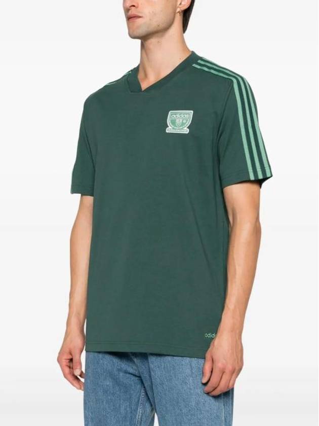 Graphic 3 Stripe Logo Short Sleeve T Shirt Green - ADIDAS - BALAAN 3