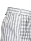 Gingham Check Double Face Poplin Shorts Medium Grey - THOM BROWNE - BALAAN 4