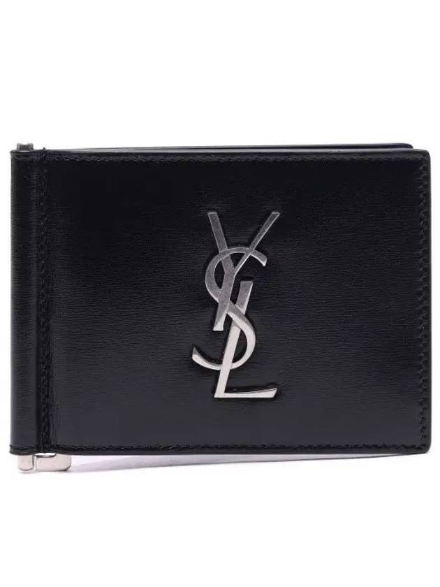 Monogram Money Clip Half Wallet Black - SAINT LAURENT - BALAAN 2