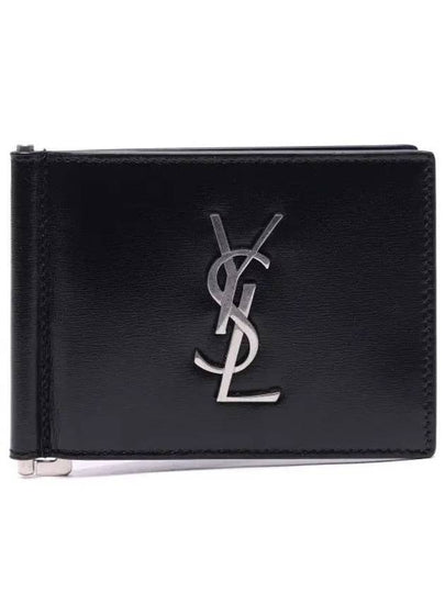 Monogram Money Clip Half Wallet Black - SAINT LAURENT - BALAAN 2