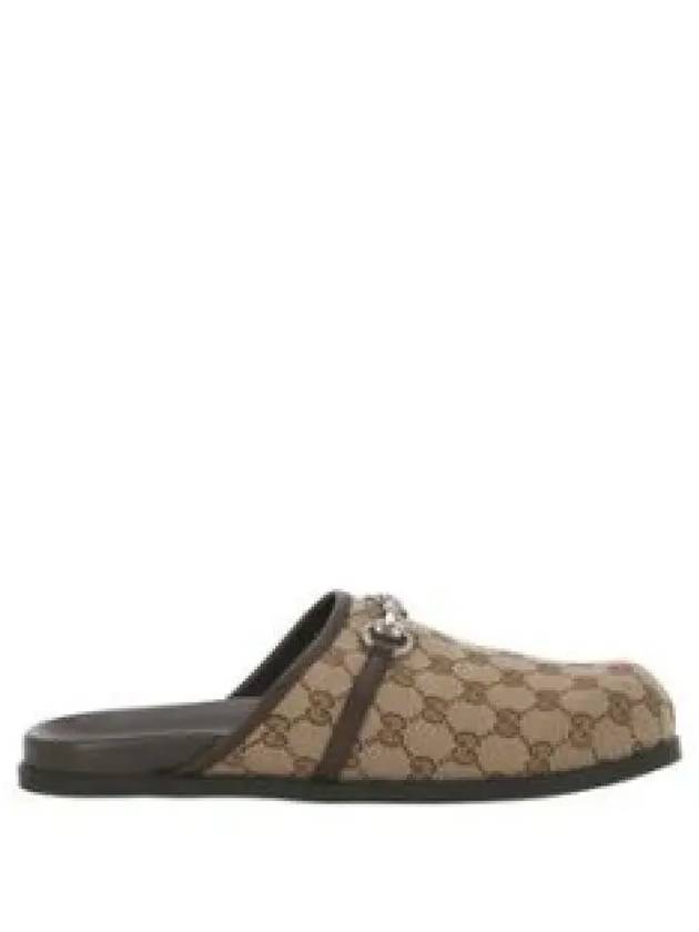 Men s Horsebit GG Canvas Slippers Beige - GUCCI - BALAAN 2