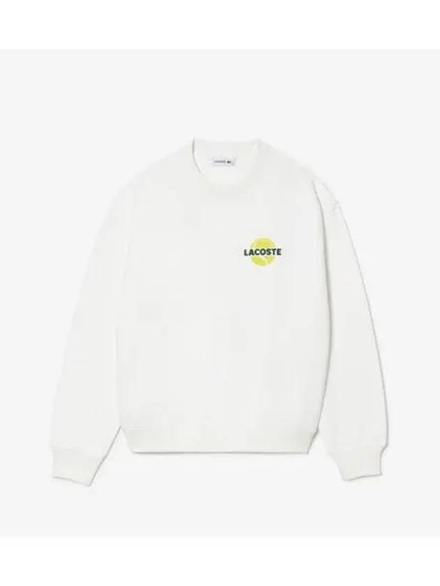 Women s Overfit Tennis Logo Sweatshirt OFFWHITE Off White - LACOSTE - BALAAN 1