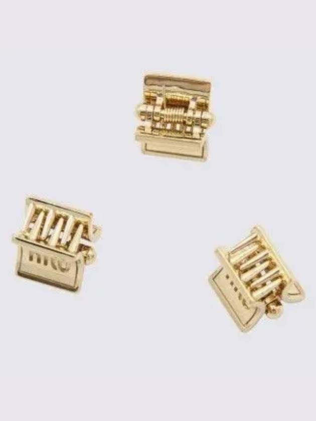 Engraved Logo Hair Pin Gold - MIU MIU - BALAAN 3