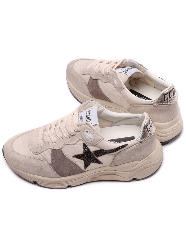 Glitter Star Patch Suede Low Top Sneakers Beige - GOLDEN GOOSE - BALAAN 7