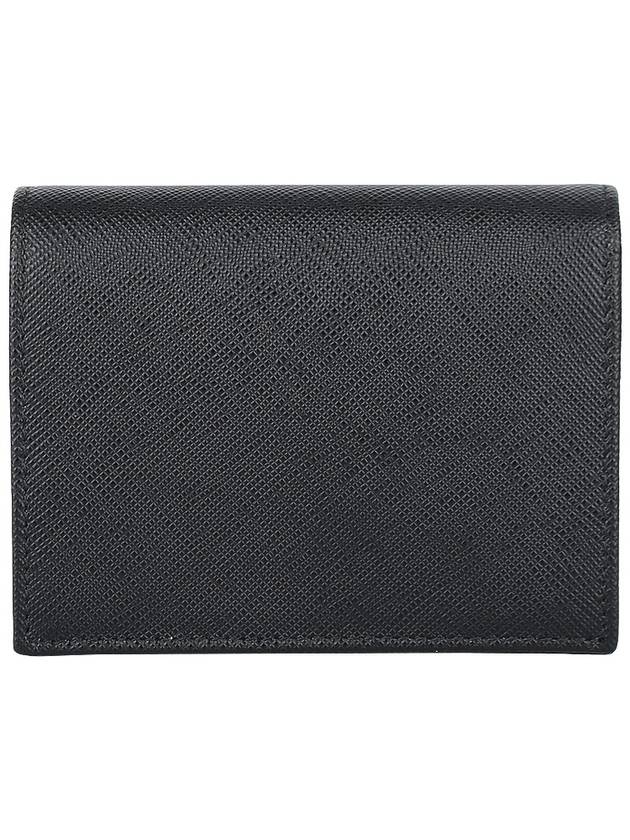 Gold Hardware Triangle Logo Saffiano Half Wallet Black - PRADA - BALAAN 4