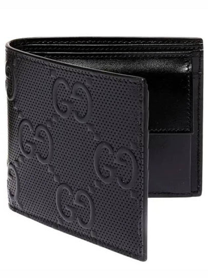 Embossed GG Half Wallet Black - GUCCI - BALAAN 2