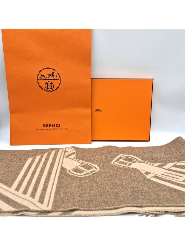 Sangles En Zig Zag Muffler Marron Glace - HERMES - BALAAN 3