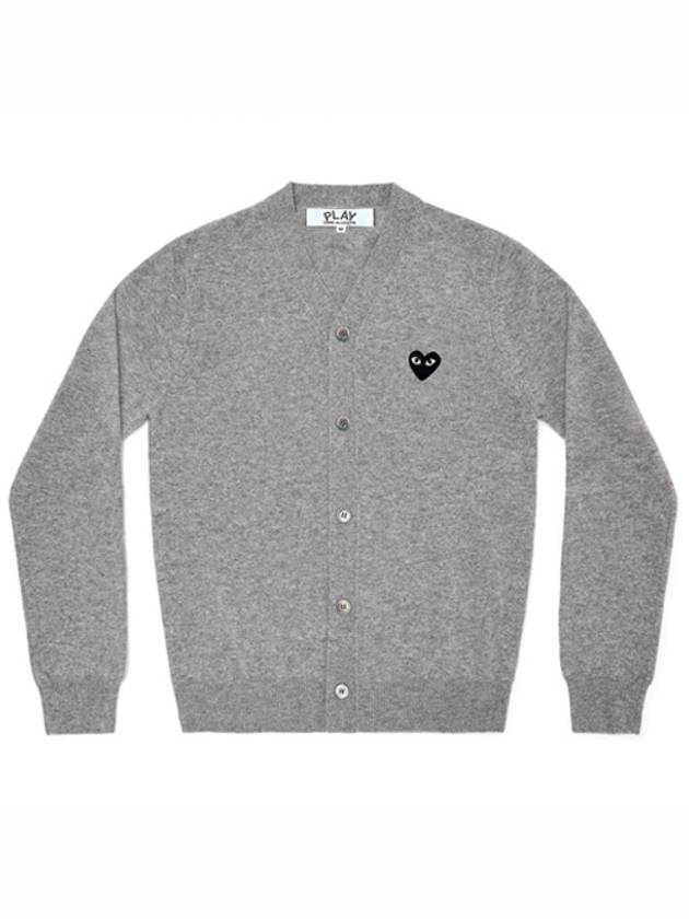 Black Heart Wappen Wool Cardigan Grey - COMME DES GARCONS - BALAAN 2