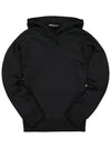 Back Logo Hooded Top Black - YOHJI YAMAMOTO - BALAAN.