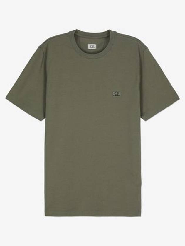 Logo Patch Crew Neck Cotton Short Sleeve T-Shirt Bronze Green - CP COMPANY - BALAAN 2