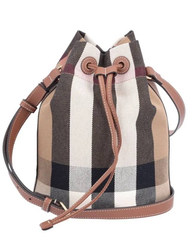 Check Small Bucket Bag Brown - BURBERRY - BALAAN 2