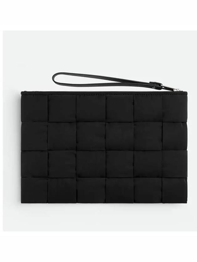 Cassette Small Flat Clutch Bag Black - BOTTEGA VENETA - BALAAN 4