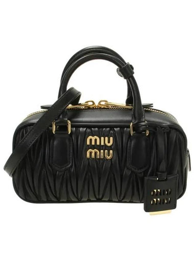 Arcadie Matelassé Nappa Leather Tote Bag Black - MIU MIU - BALAAN 1