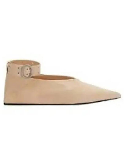 Ankle Strap Leather Ballerina Flats Beige - JIL SANDER - BALAAN 2