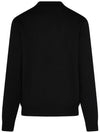 Heart Logo Crew Neck Merino Wool Knit Top Black - AMI - BALAAN 3