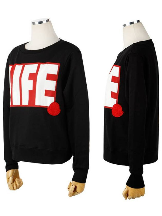 Life Logo Sweatshirt Black - MONCLER - BALAAN 2