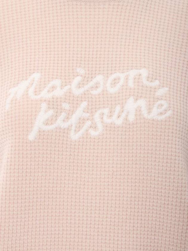 Handwriting Relaxed Fit Knit Top Pink - MAISON KITSUNE - BALAAN 5