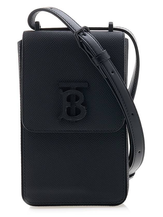 Leather Phone Pouch Cross Bag Black - BURBERRY - BALAAN 1