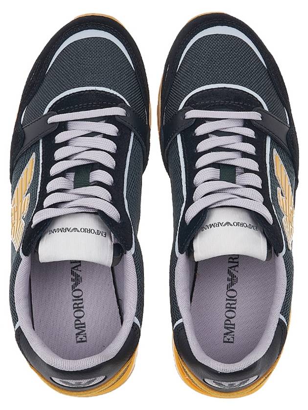 Logo Patch Low Top Sneakers Black Yellow - EMPORIO ARMANI - BALAAN 7