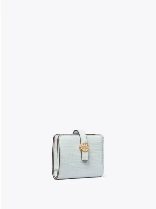 Robinson Crohatched Mini Card Wallet Half Ice Blue Domestic Product GM0024072627696 - TORY BURCH - BALAAN 1