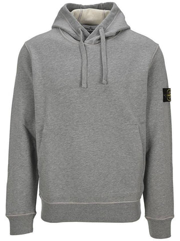 Wappen Patch Cotton Hoodie Grey - STONE ISLAND - BALAAN 1