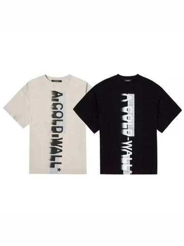 A COLD WALL Vertical Large Logo Short Sleeve T Shirt Black Cream ACWMTS066 - A-COLD-WALL - BALAAN 1