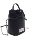 5AC Number Logo Texture Leather Bucket Bag Black - MAISON MARGIELA - BALAAN 4