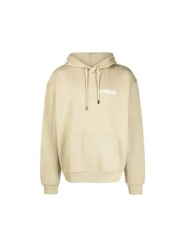 Chest Logo Print Classic Fit Cotton Hoodie Light Khaki - JACQUEMUS - BALAAN 2