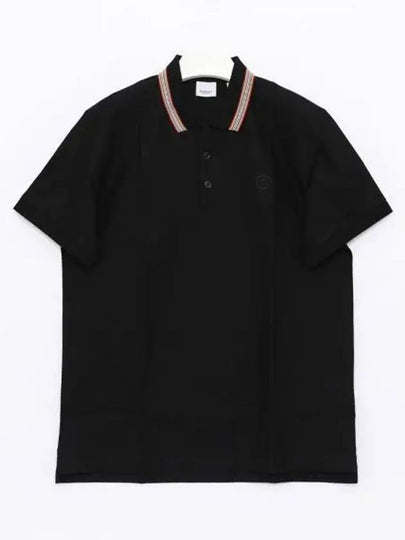 Striped Cotton Polo Shirt Black - BURBERRY - BALAAN 2