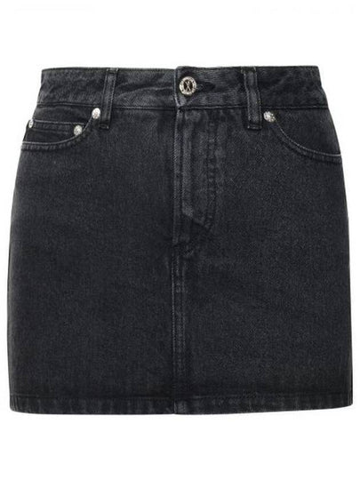 Stone Washed Denim Mini A-Line Skirt Black - A.P.C. - BALAAN 2