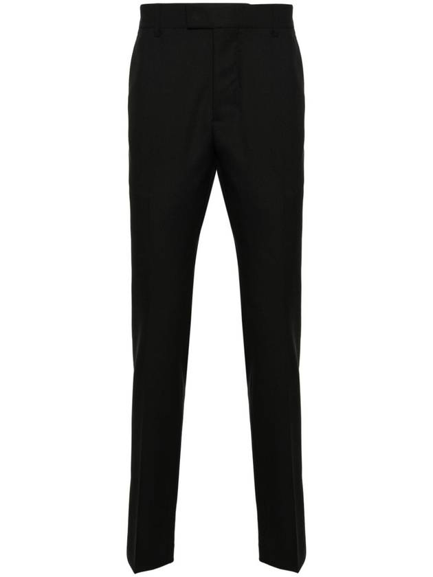 Cigarette Fit Wool Canvas Slacks Black - AMI - BALAAN 2