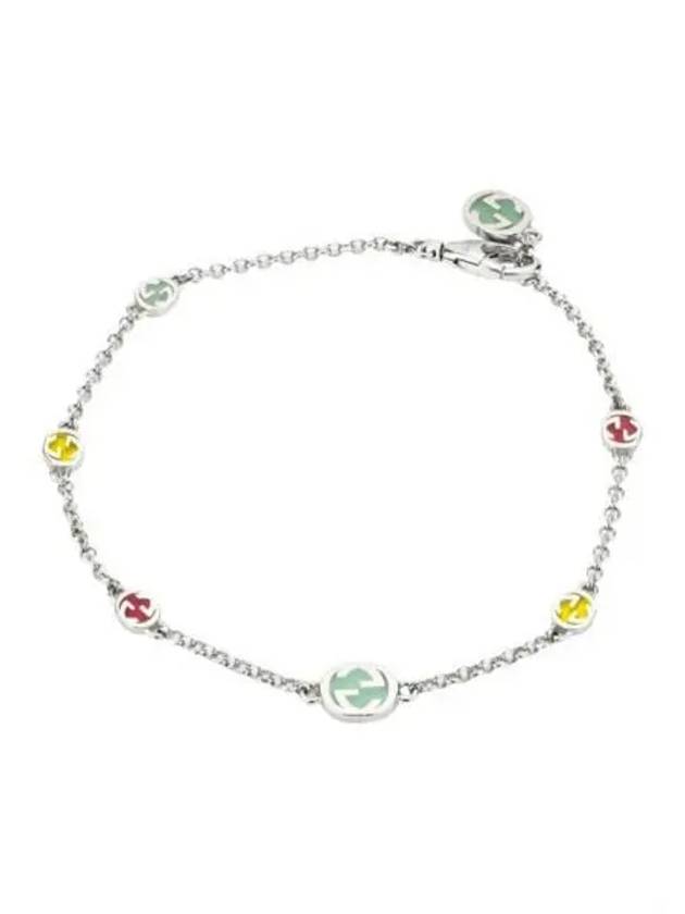 Women's Enamel Interlocking G Bracelet Silver - GUCCI - BALAAN 2