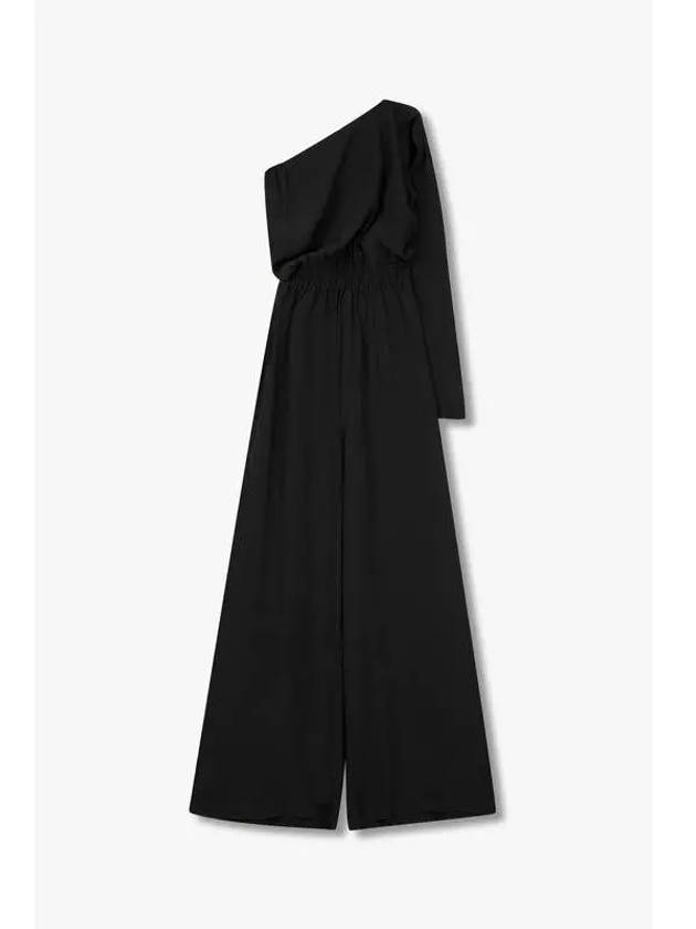 WOMEN One Off Shoulder Easy Jumpsuit Black - RICK OWENS - BALAAN 1