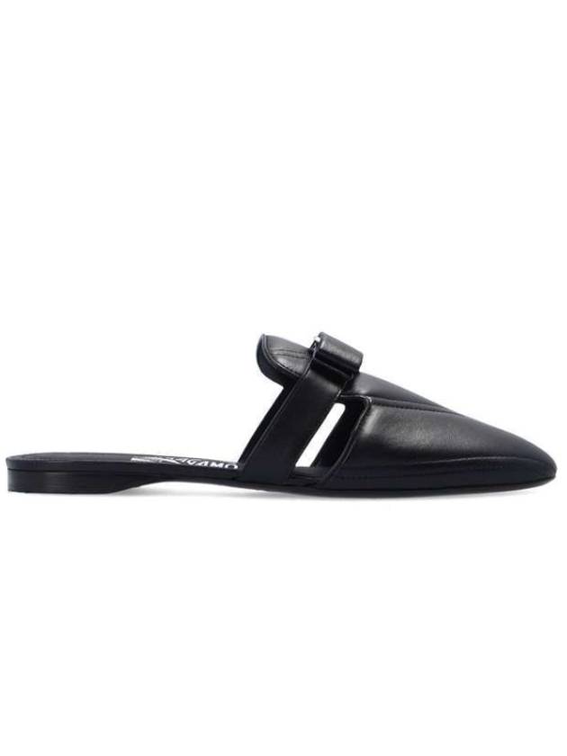 Salvatore Brizza Bow Leather Bloafers Black - SALVATORE FERRAGAMO - BALAAN.